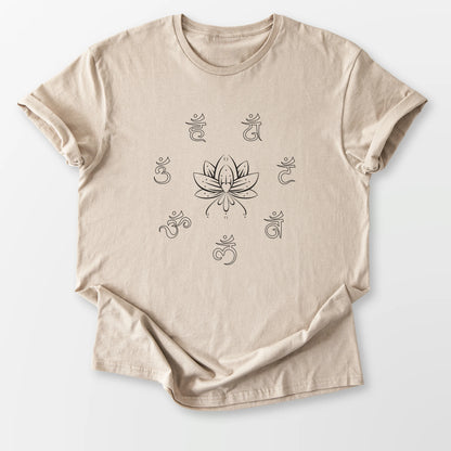 Chakras and Lotus Tee Sand T-Shirt