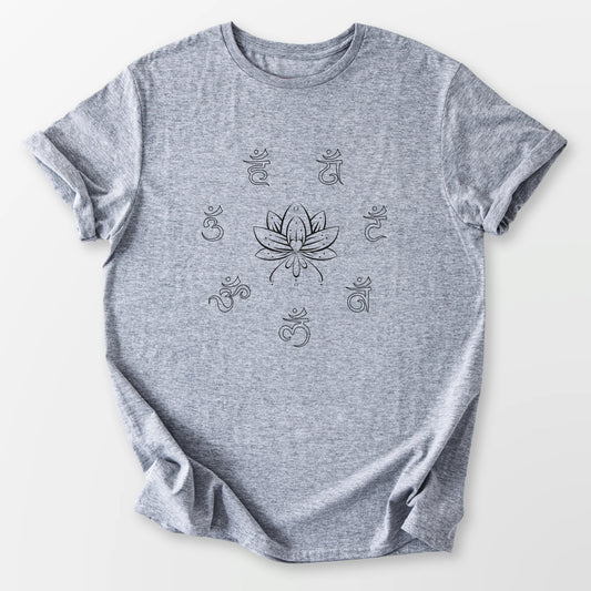 Chakras and Lotus Tee Sport Grey T-Shirt