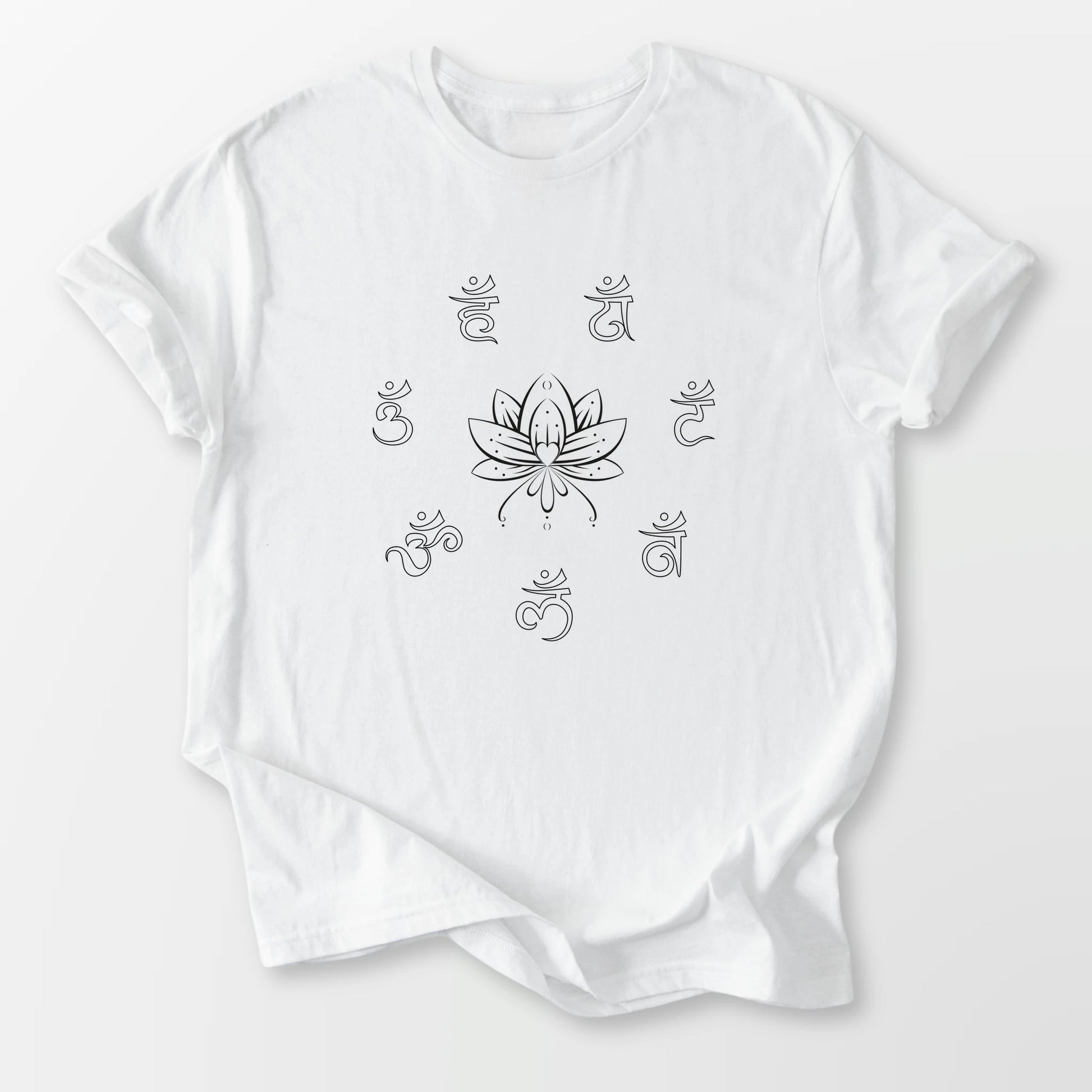Chakras and Lotus Tee White T-Shirt