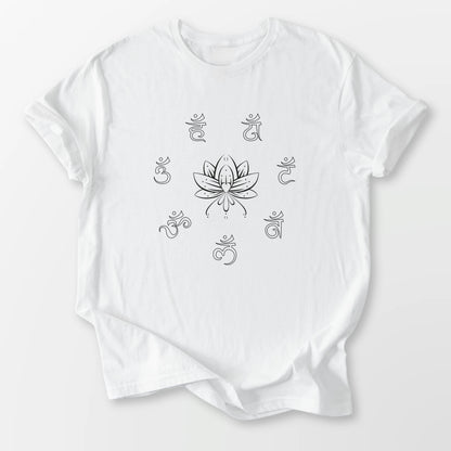 Chakras and Lotus Tee White T-Shirt