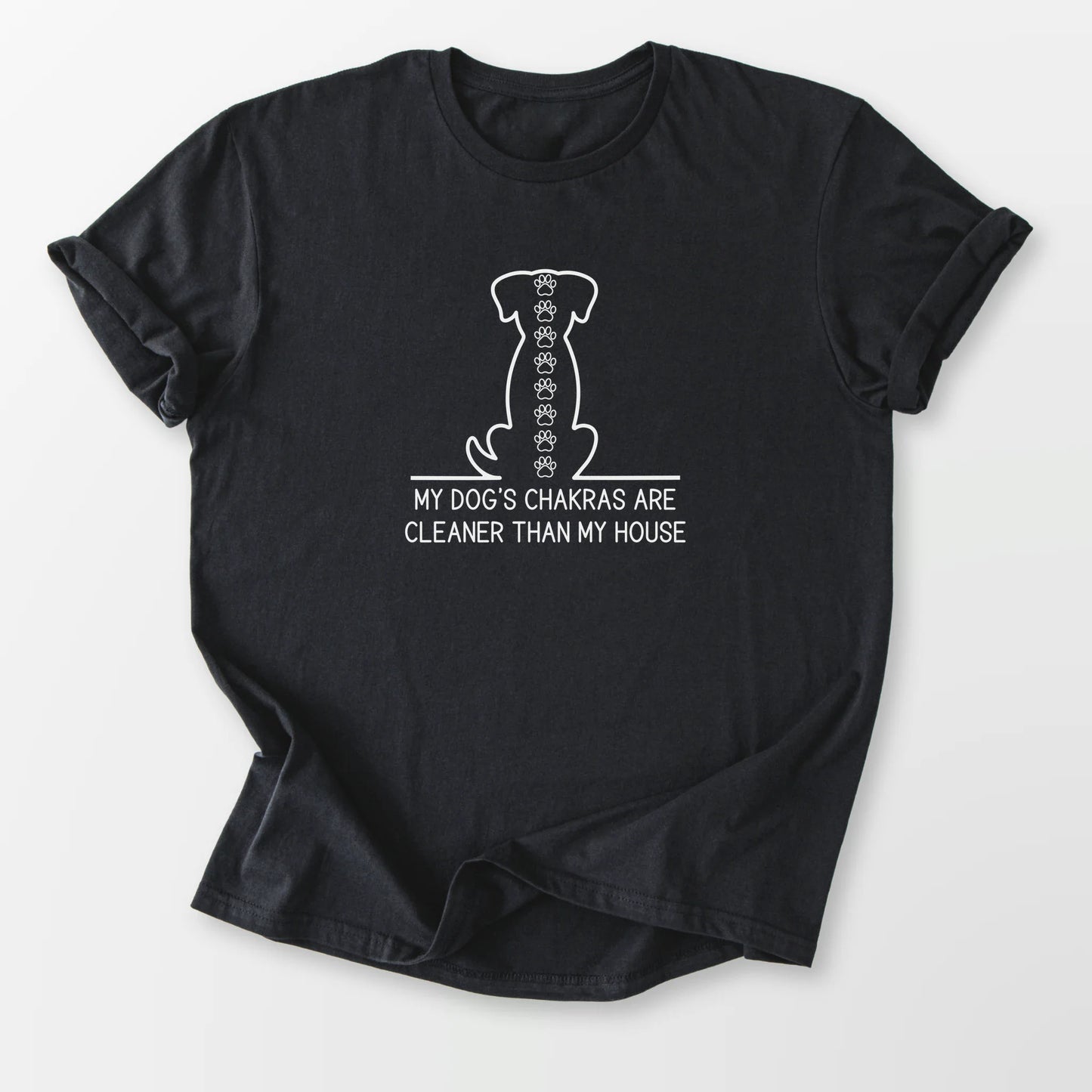 Clean Dog Chakras Tee Black T-Shirt