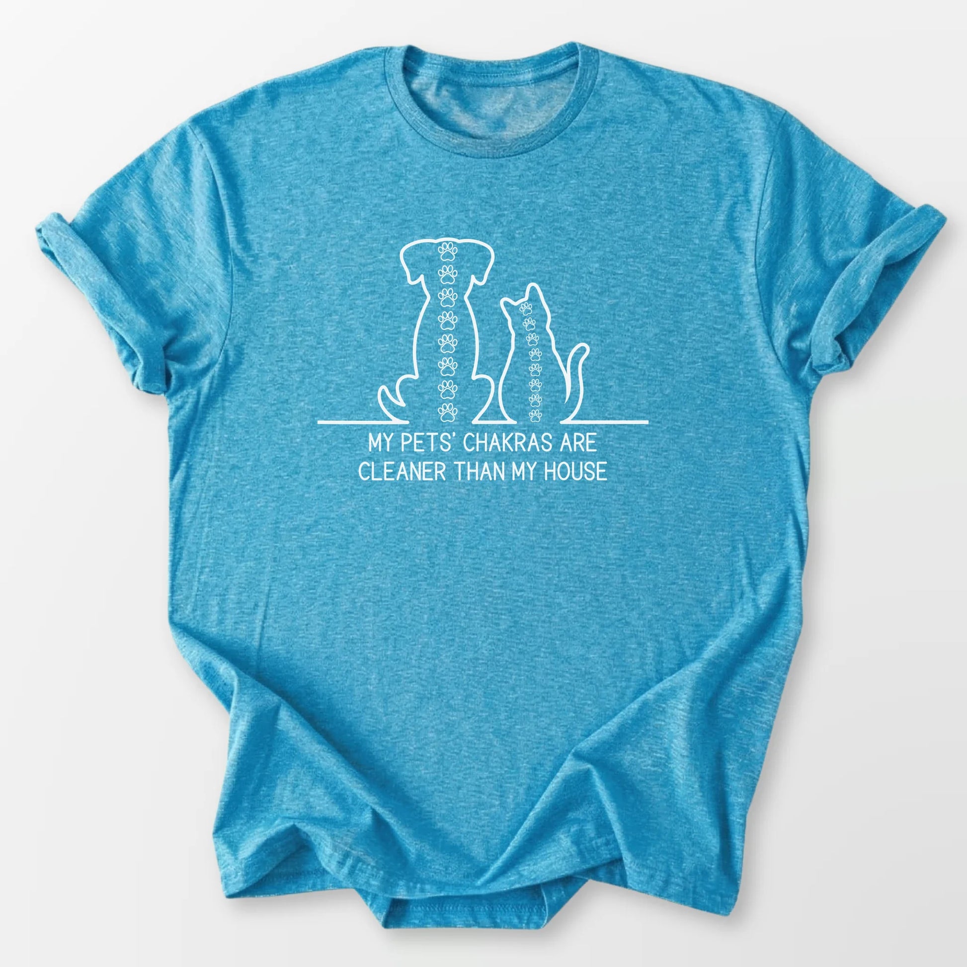 Clean Pet Chakras Tee Heather Sapphire T-Shirt