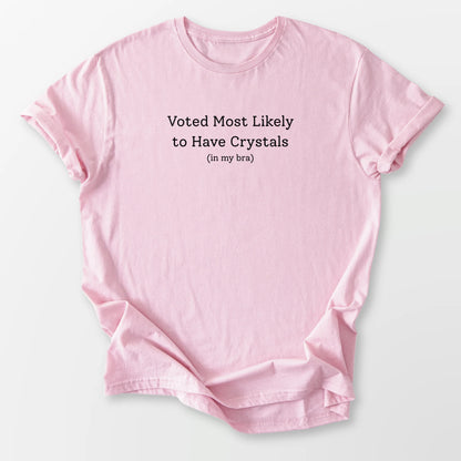 Crystals in My Bra Tee Light Pink T-Shirt