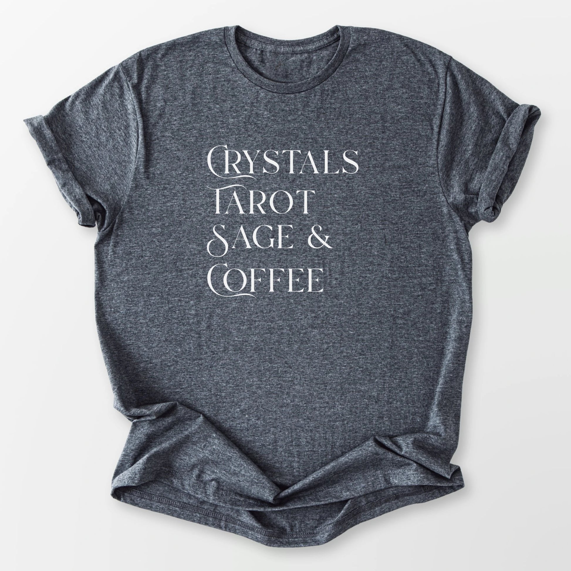 Crystals Sage & Coffee Tee Dark Heather Grey T-Shirt