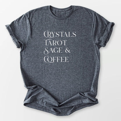 Crystals Sage & Coffee Tee Dark Heather Grey T-Shirt