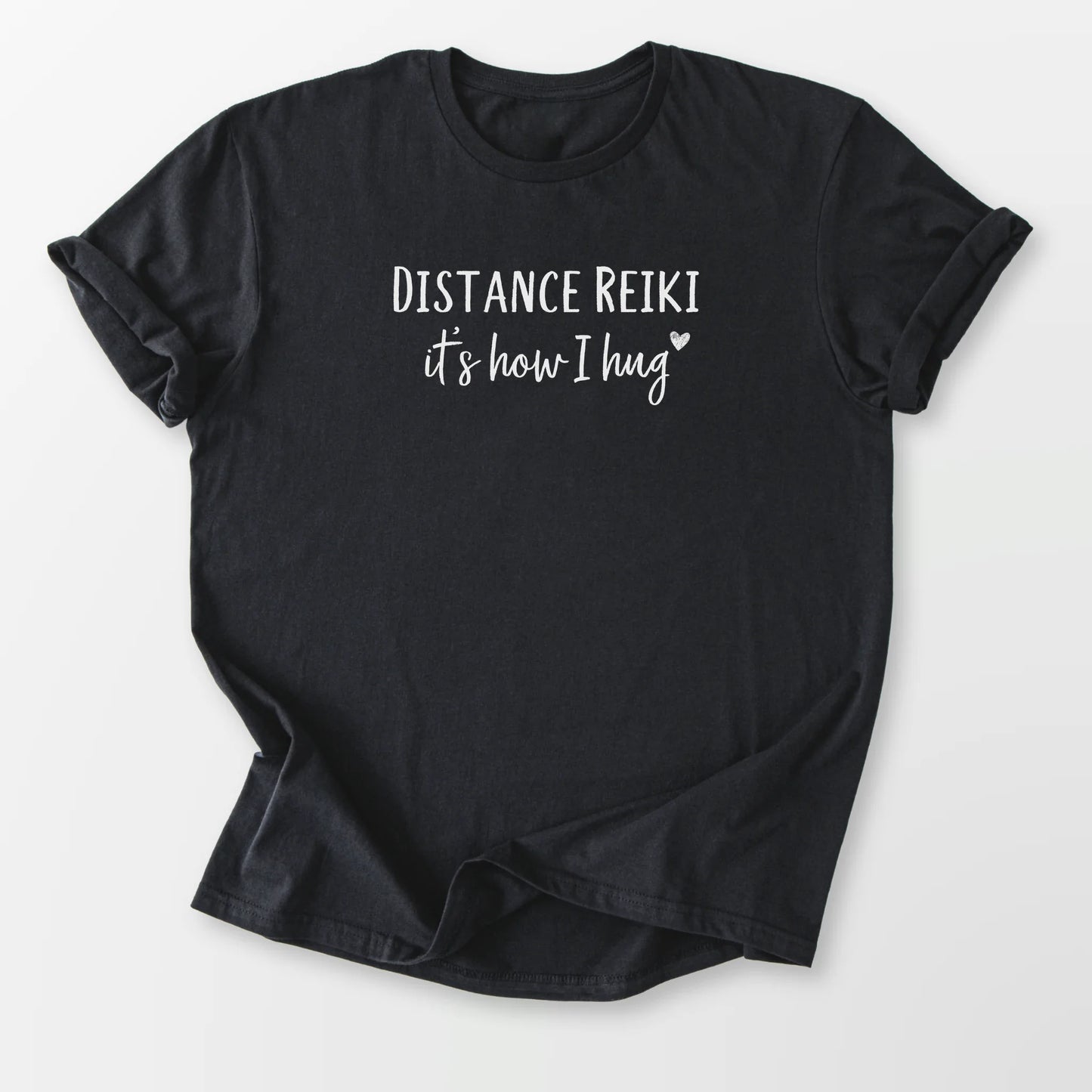 Distance Reiki Hug Tee Black T-Shirt