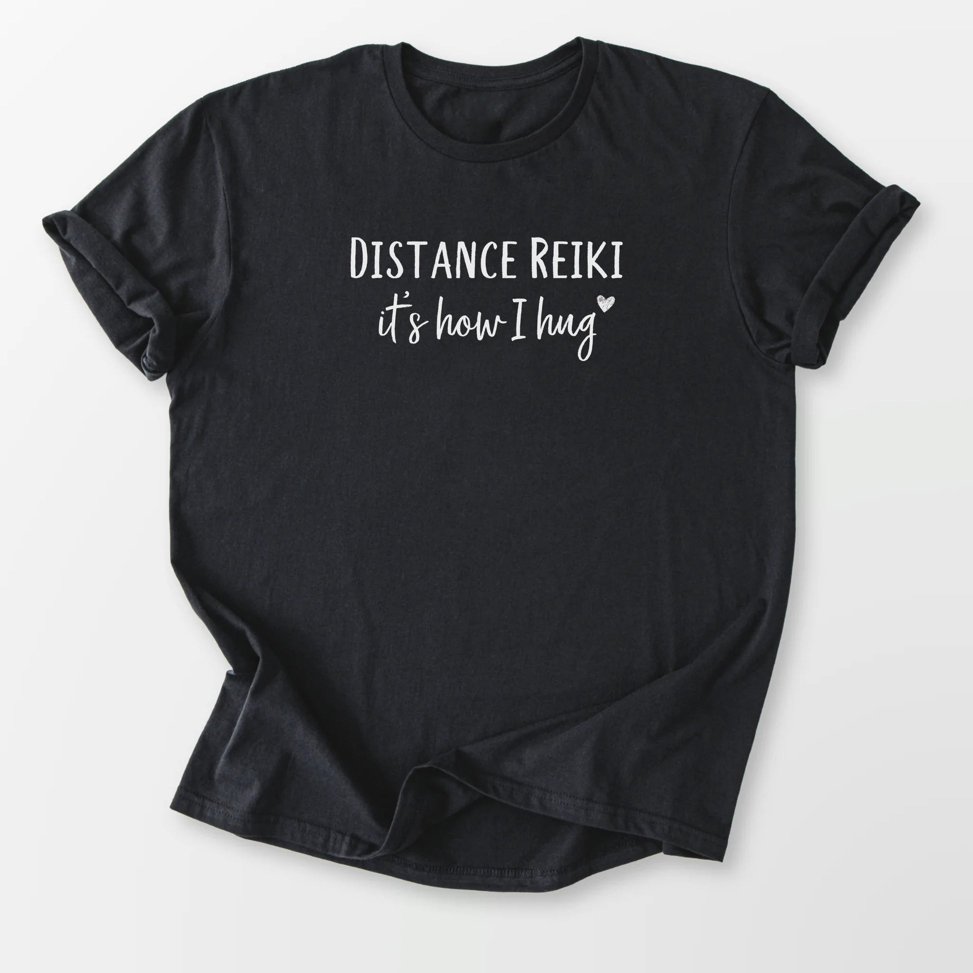 Distance Reiki Hug Tee Black T-Shirt