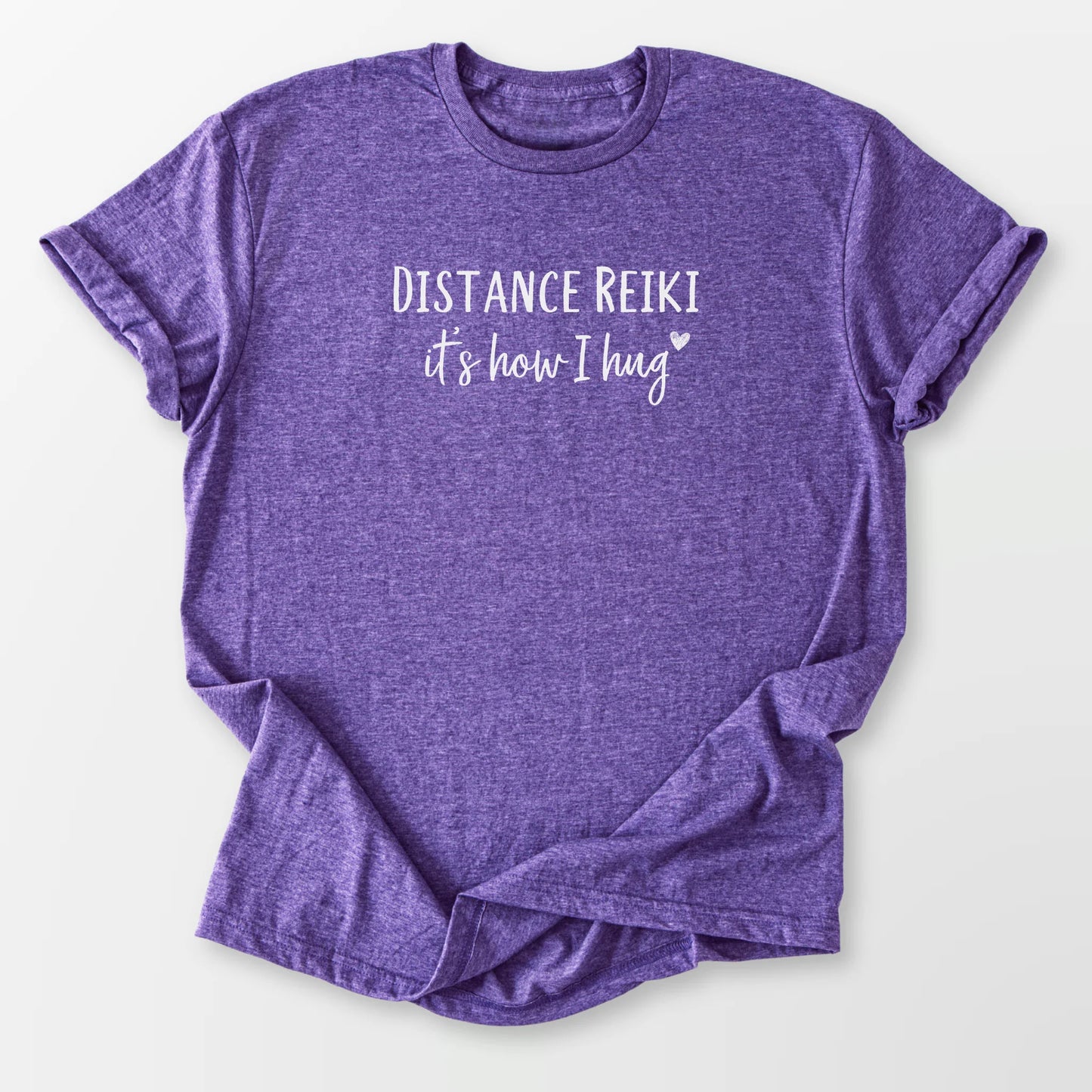 Distance Reiki Hug Tee Heather Purple T-Shirt