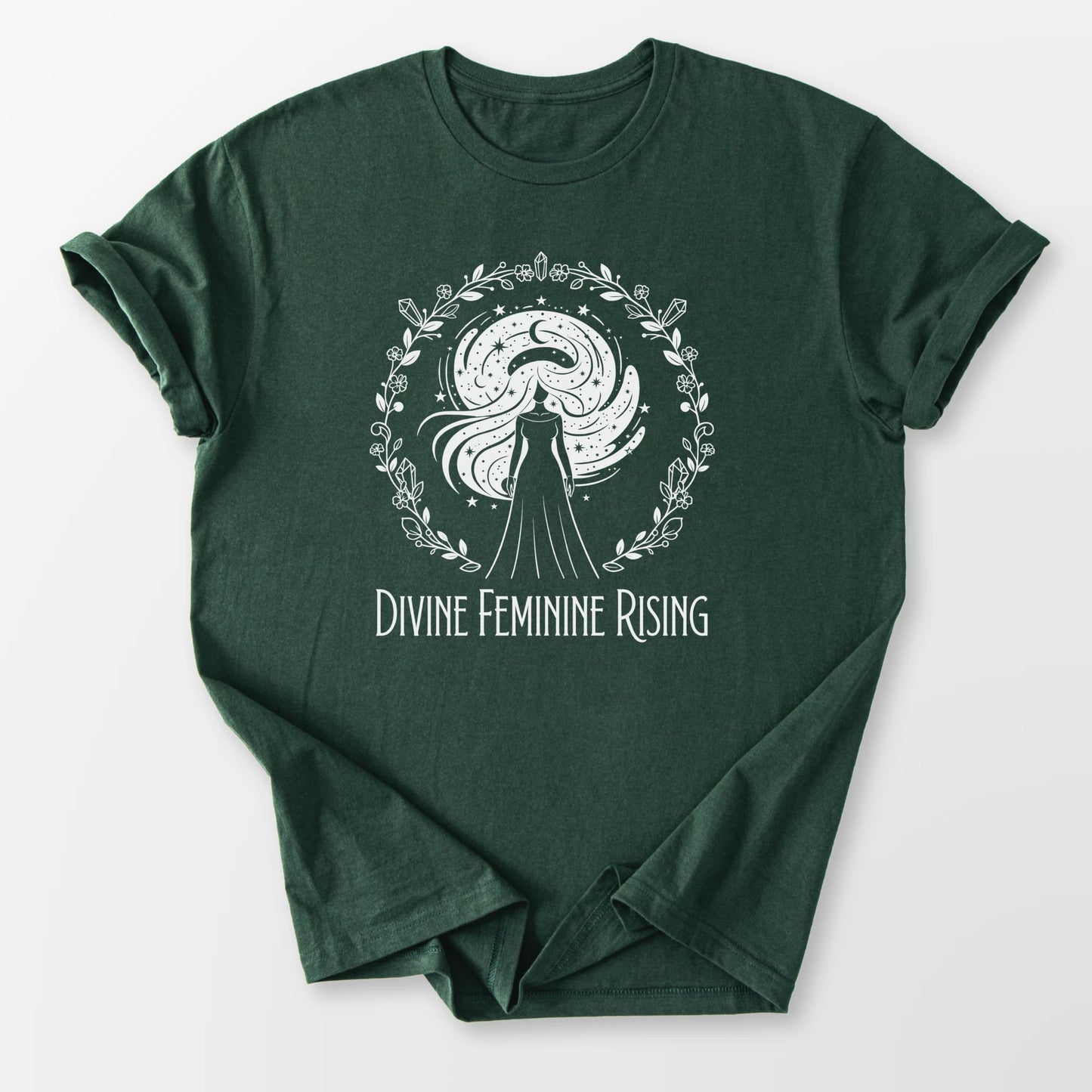 Divine Feminine Rising Tee Forest Green T-Shirt