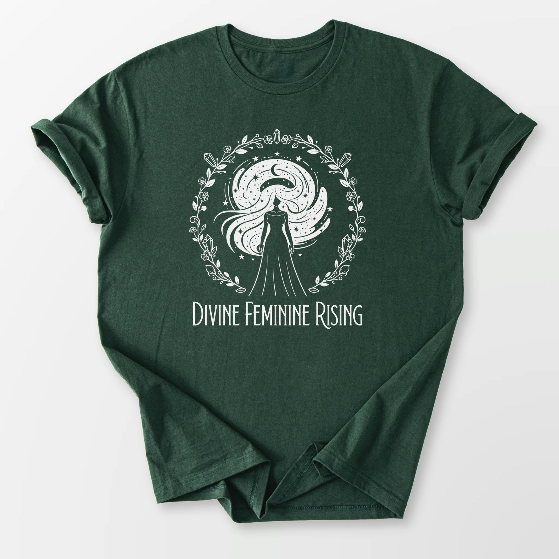 Divine Feminine Rising Tee Forest Green T-Shirt