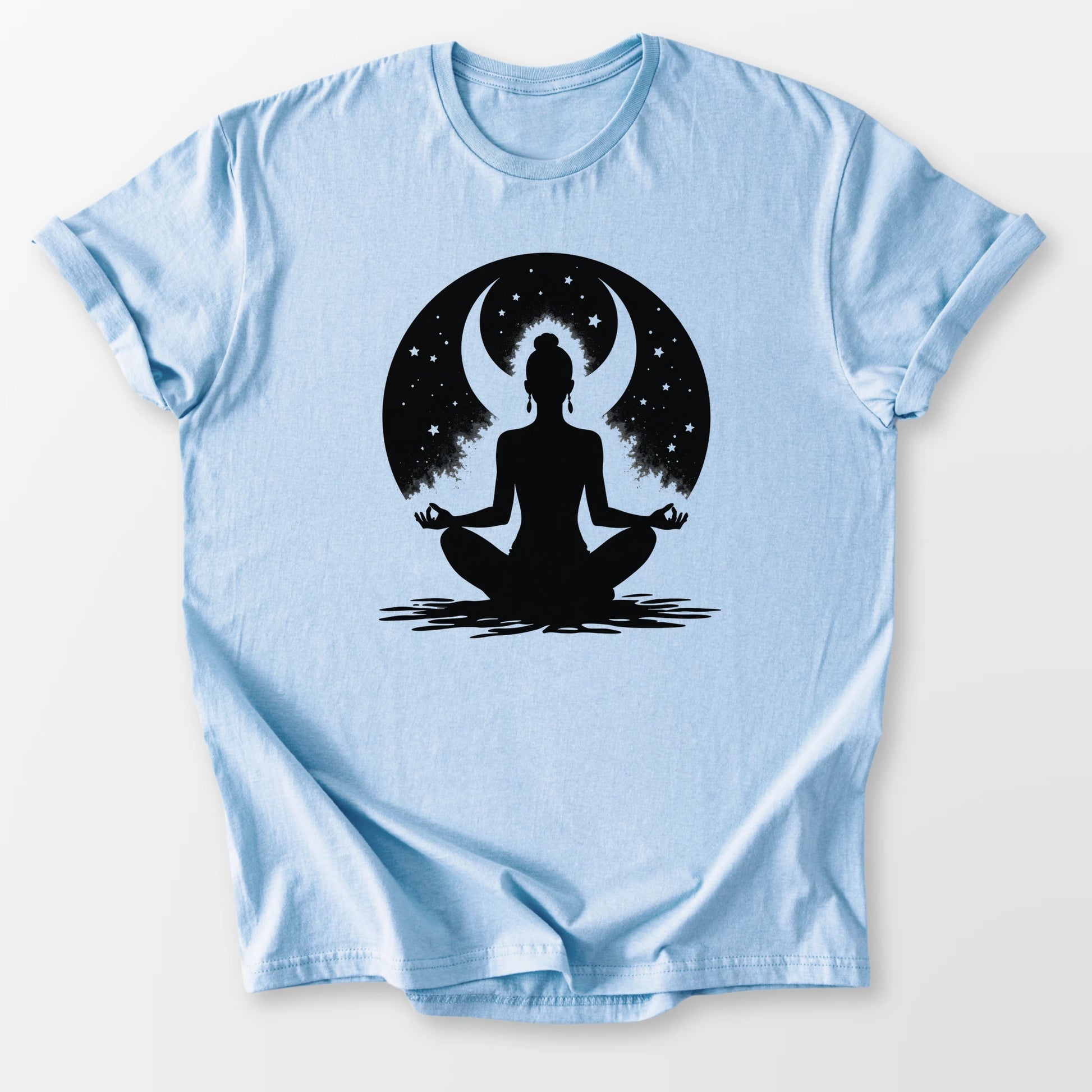 Dreamer Moon Meditation Tee Light Blue T-Shirt