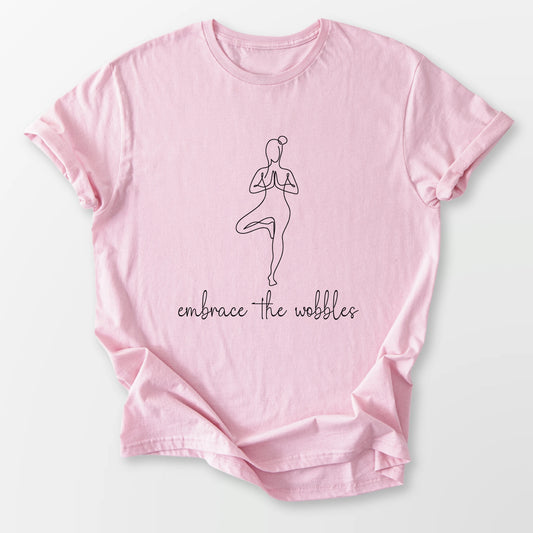 Embrace the Wobbles Tee Light Pink T-Shirt