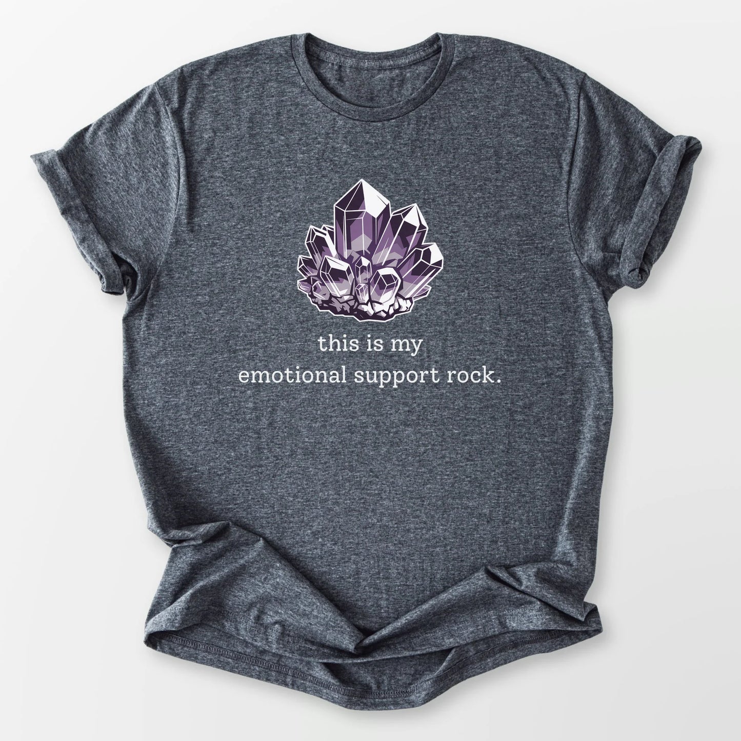 Emotional Support Rock Tee Dark Heather Grey T-Shirt