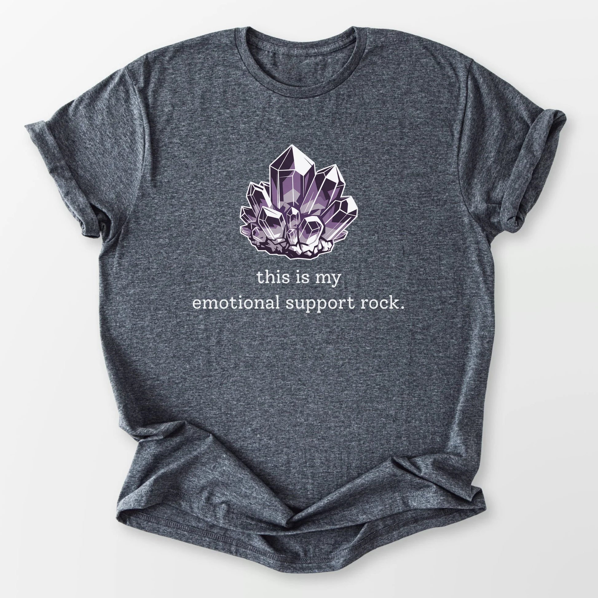 Emotional Support Rock Tee Dark Heather Grey T-Shirt