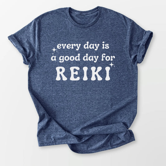 Every Day is For Reiki Tee Heather Navy T-Shirt