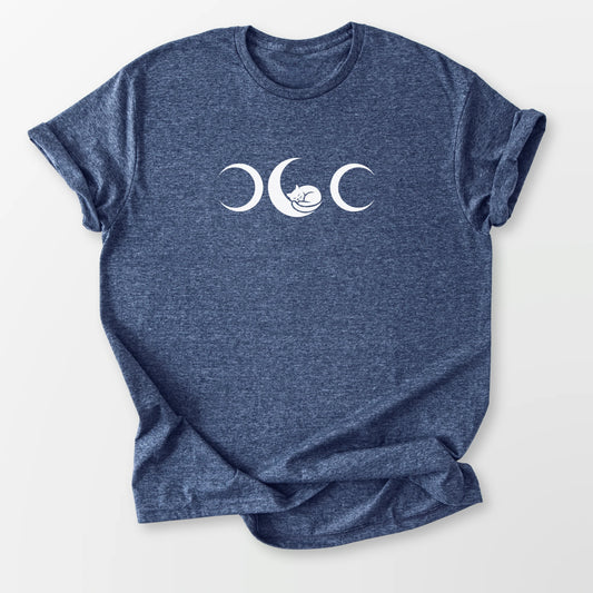 Familiar Moon Tee Heather Navy T-Shirt