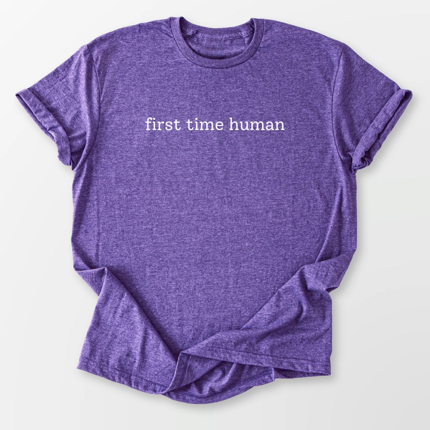 First Time Human Tee Heather Purple T-Shirt