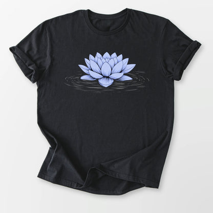 Floating Blue Lotus Tee Black T-Shirt