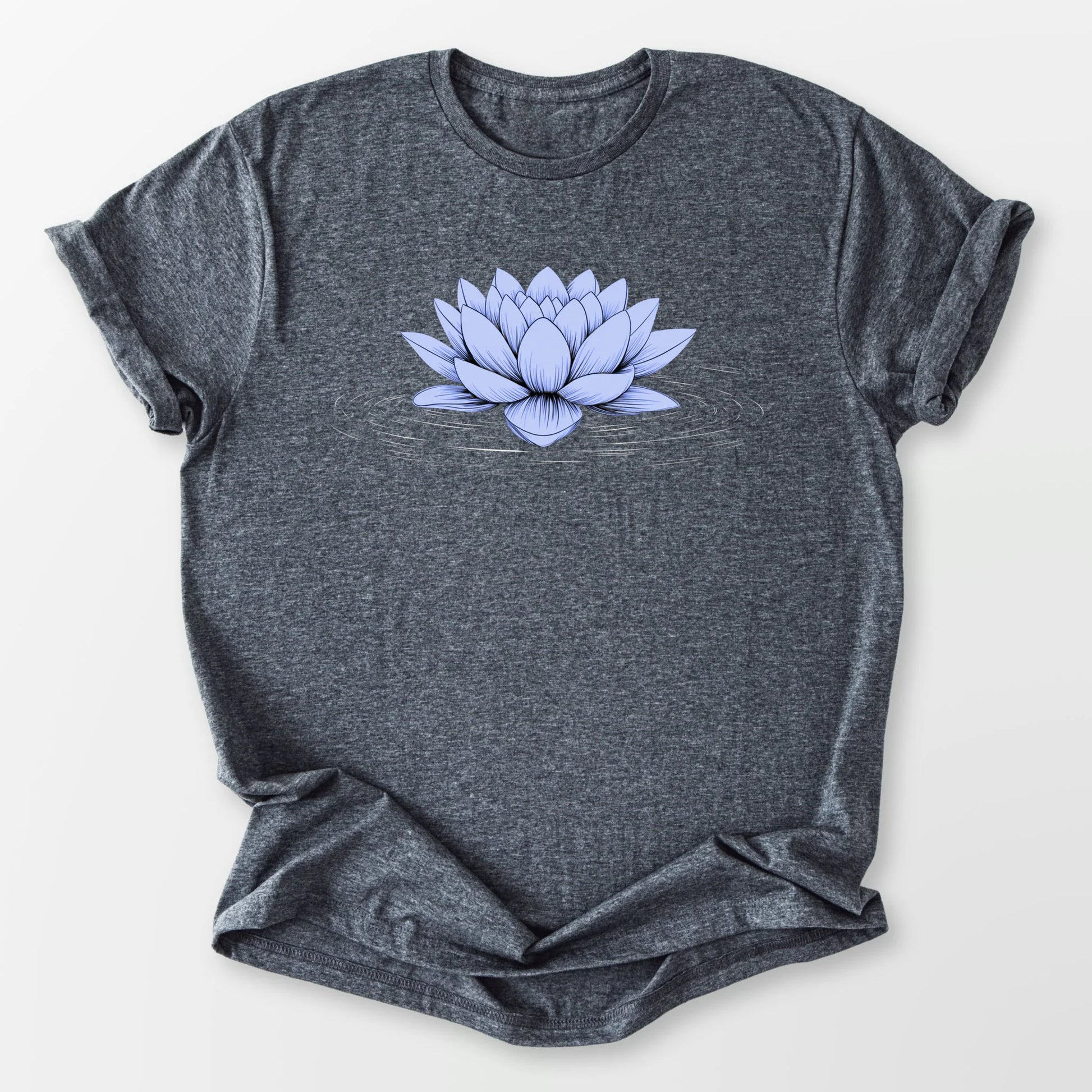 Floating Blue Lotus Tee Dark Heather Grey T-Shirt