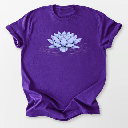 Floating Blue Lotus Tee Purple T-Shirt