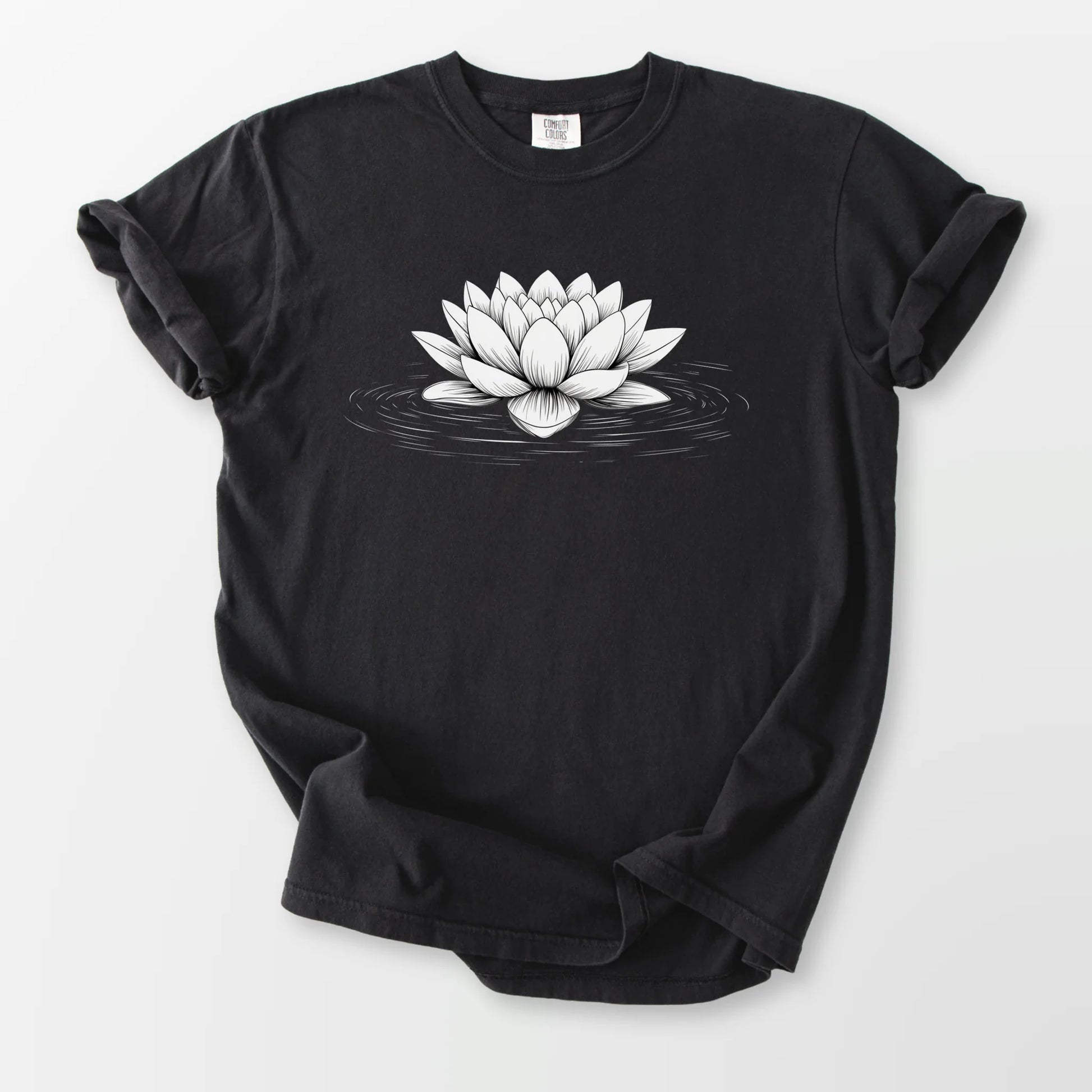 Floating Lotus Comfort Tee Black T-Shirt