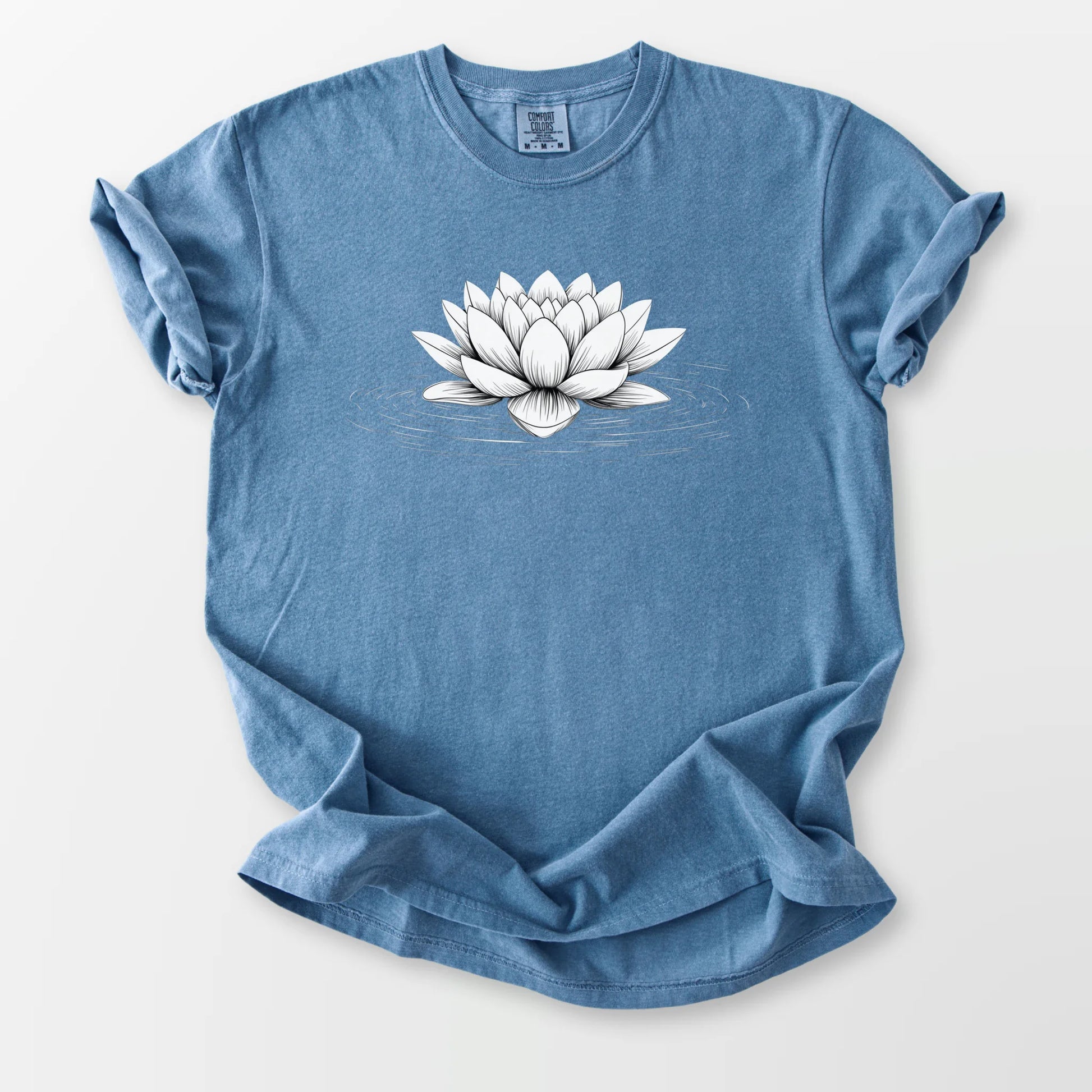 Floating Lotus Comfort Tee Blue Jean T-Shirt