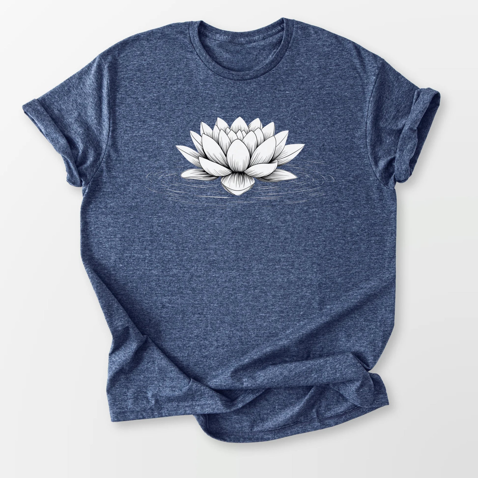 Floating Lotus Tee Heather Navy T-Shirt