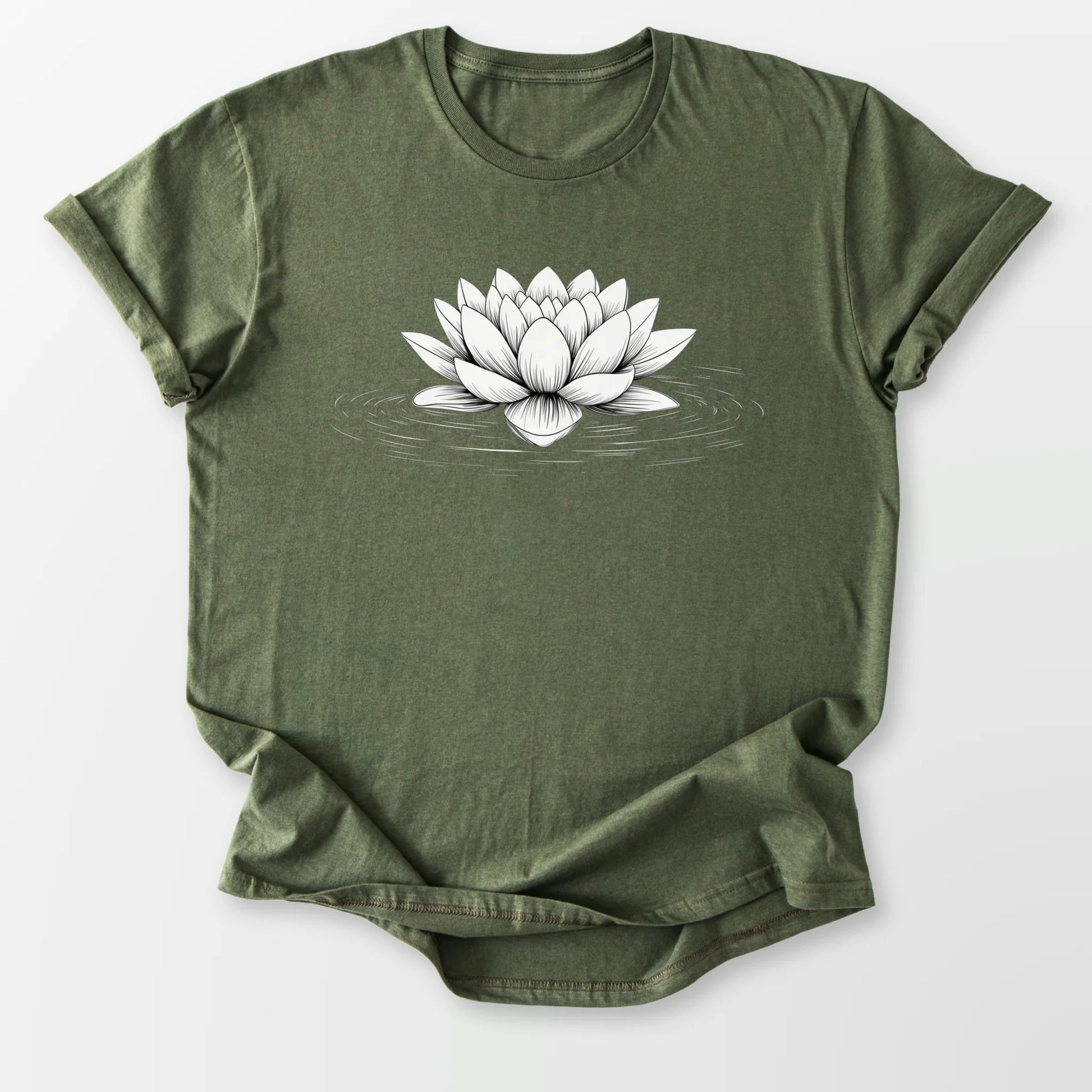 Floating Lotus Tee Military Green T-Shirt