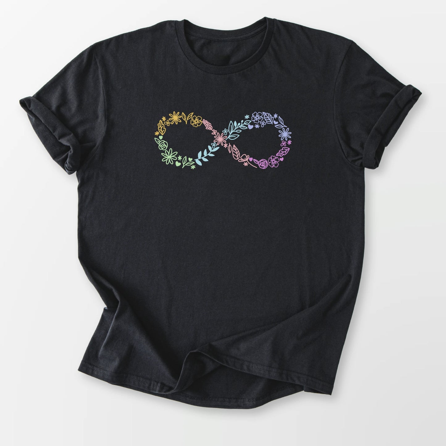 Floral Infinity Blooms Tee Black T-Shirt