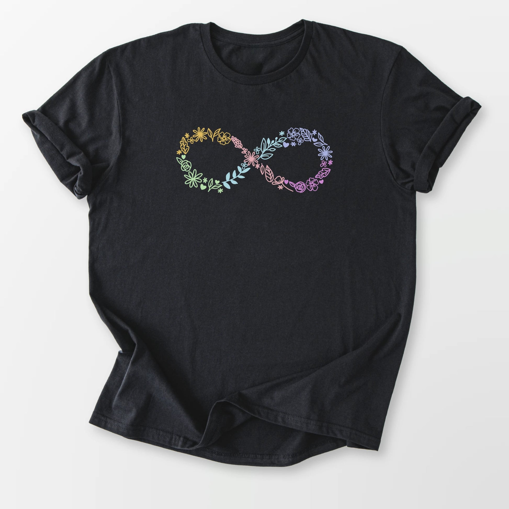 Floral Infinity Blooms Tee Black T-Shirt