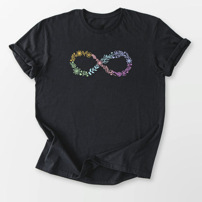 Floral Infinity Blooms Tee Black T-Shirt