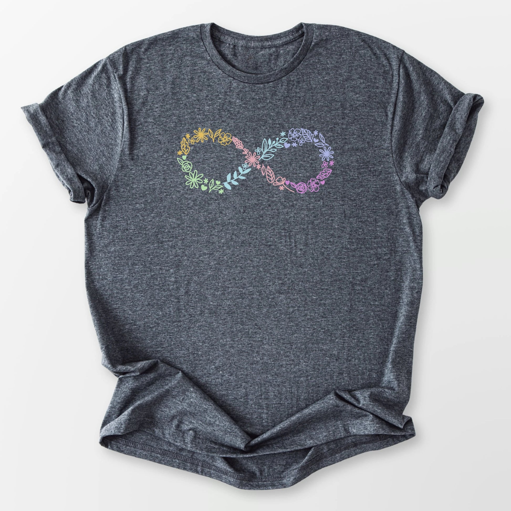Floral Infinity Blooms Tee Dark Heather Grey T-Shirt