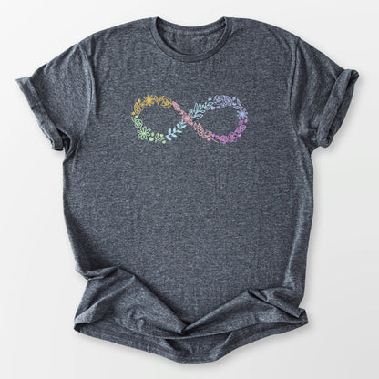 Floral Infinity Blooms Tee Dark Heather Grey T-Shirt