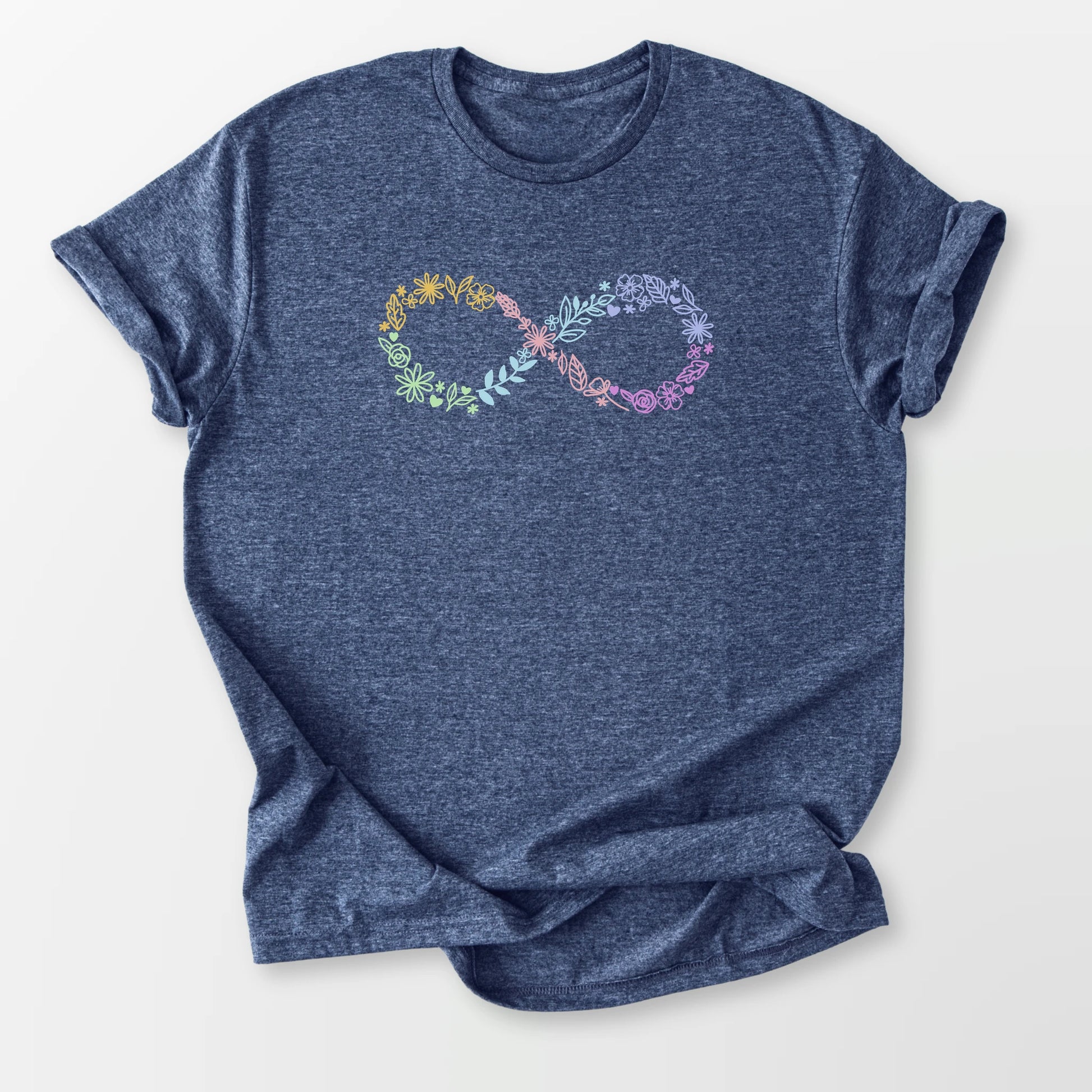 Floral Infinity Blooms Tee Heather Navy T-Shirt