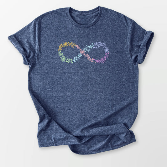 Floral Infinity Blooms Tee Heather Navy T-Shirt
