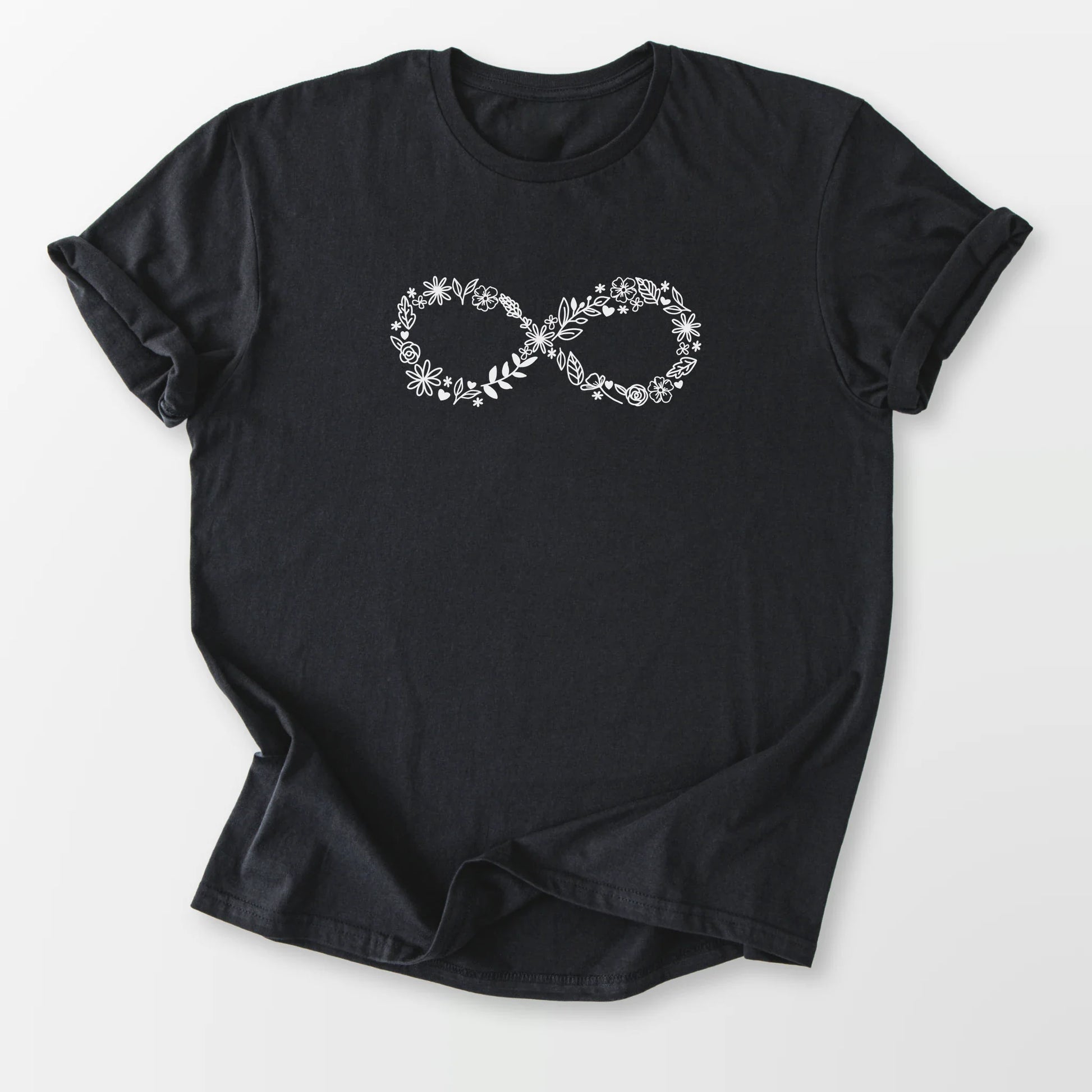 Floral Infinity Tee Black T-Shirt