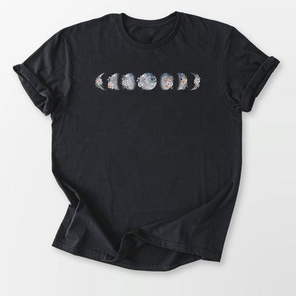 Floral Moon Phases Tee Black T-Shirt