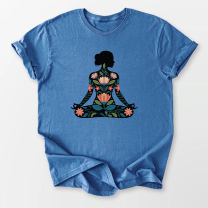 Floral Yogi Tee Indigo Blue T-Shirt