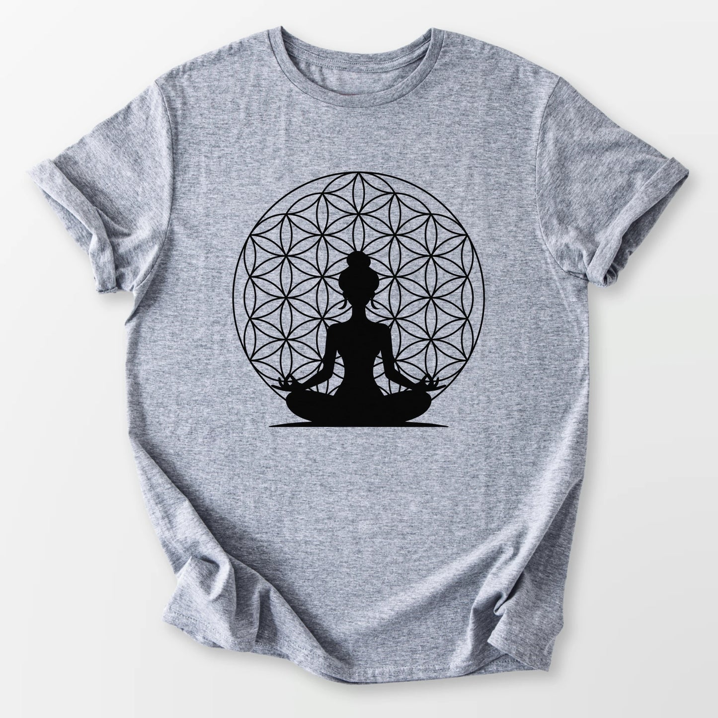 Flower of Life Sukhasana Tee Sport Grey T-Shirt
