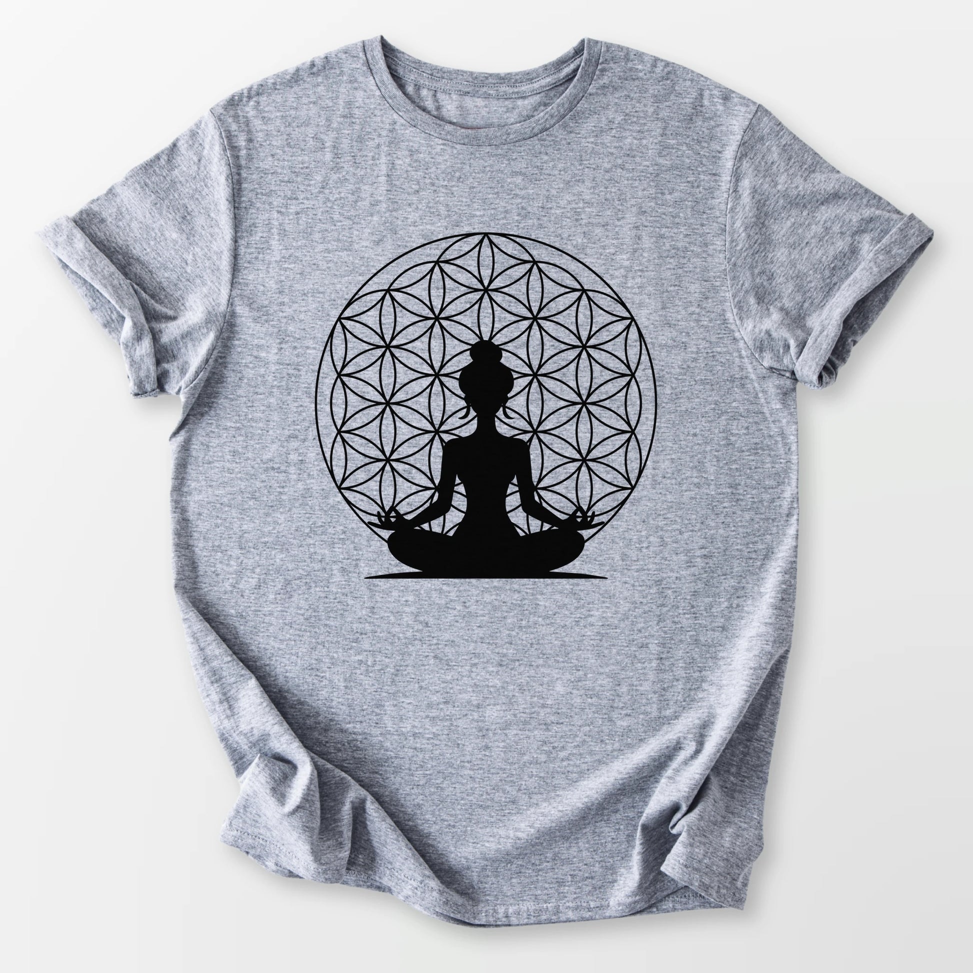 Flower of Life Sukhasana Tee Sport Grey T-Shirt