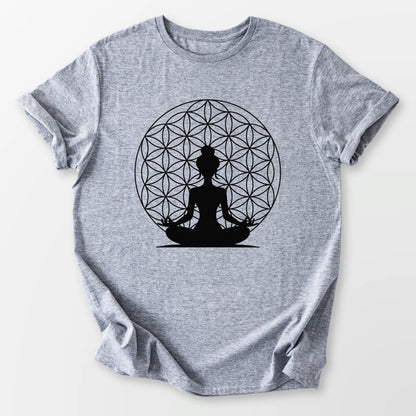 Flower of Life Sukhasana Tee Sport Grey T-Shirt