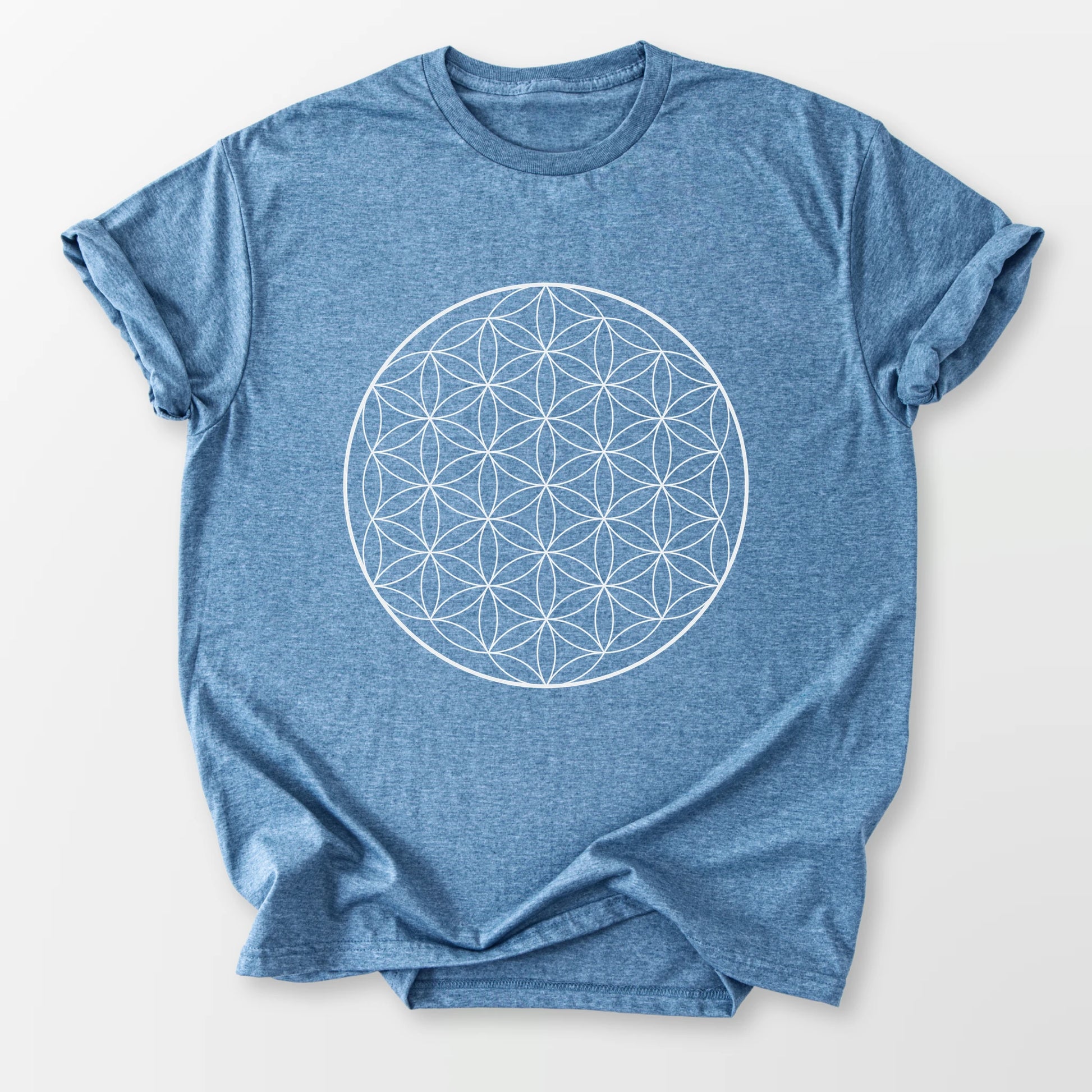 Flower of Life Tee Heather Indigo T-Shirt