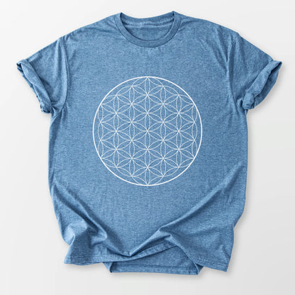 Flower of Life Tee Heather Indigo T-Shirt
