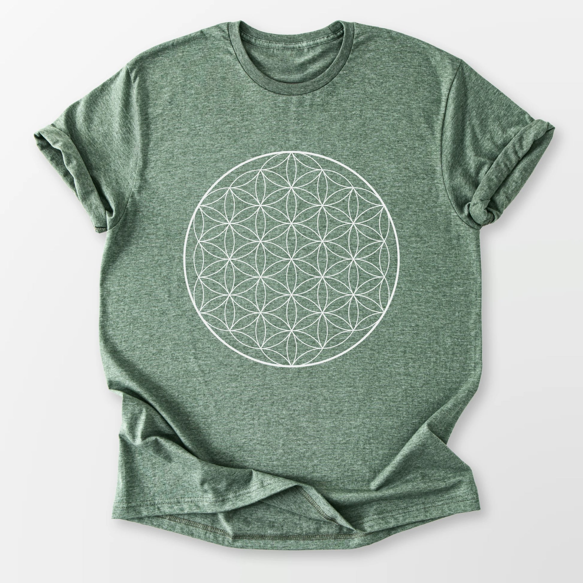 Flower of Life Tee Heather Military Green T-Shirt