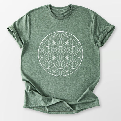 Flower of Life Tee Heather Military Green T-Shirt