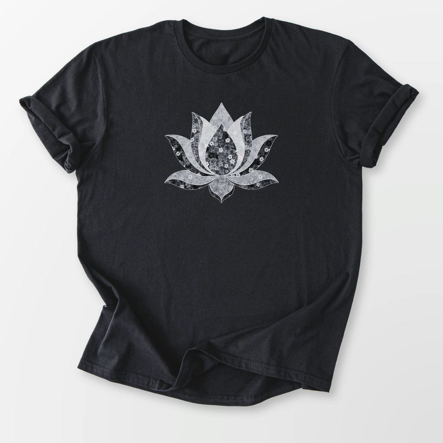 Flowering Lotus Tee Black T-Shirt