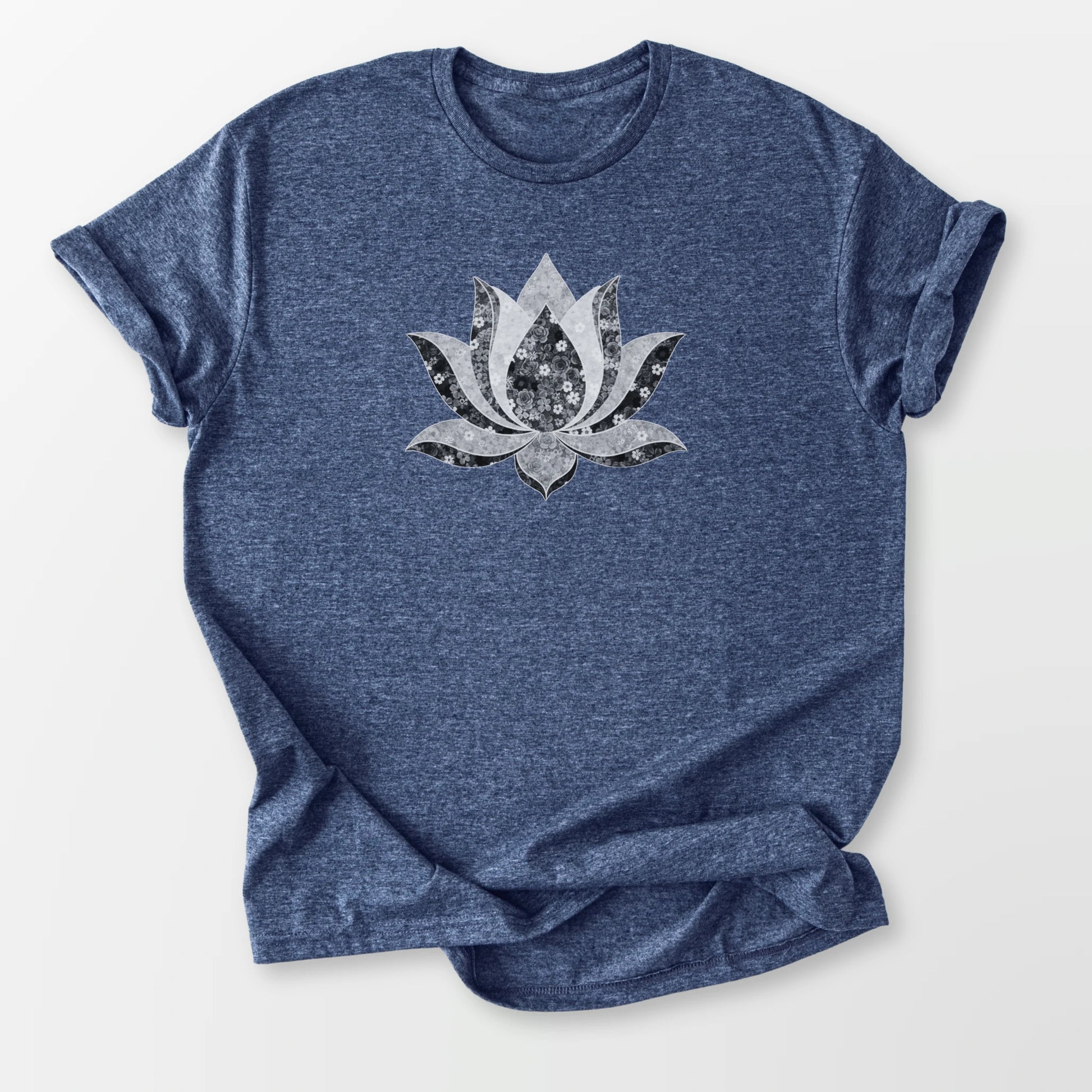 Flowering Lotus Tee Heather Navy T-Shirt