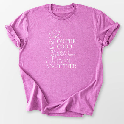 Focus on the Good Tee Heather Radiant Orchid T-Shirt