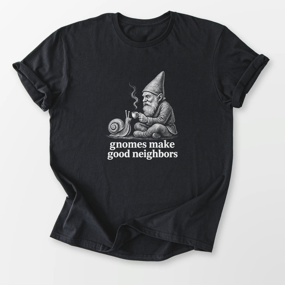 Gnome Neighbors Tee Black T-Shirt