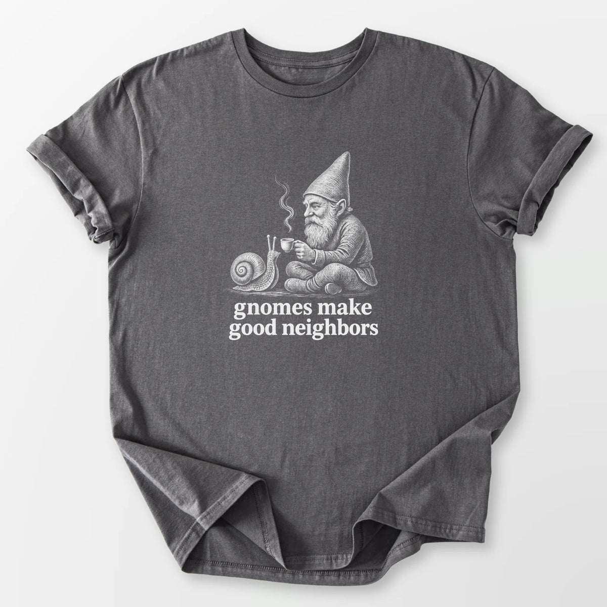 Gnome Neighbors Tee Charcoal T-Shirt